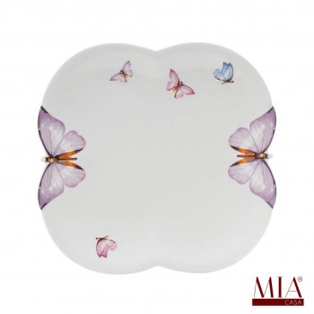Prato Raso Borboleta Porcelana 27cm