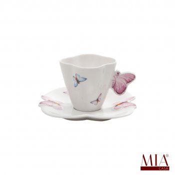 Xícara de Café Borboleta Porcelana 100ML