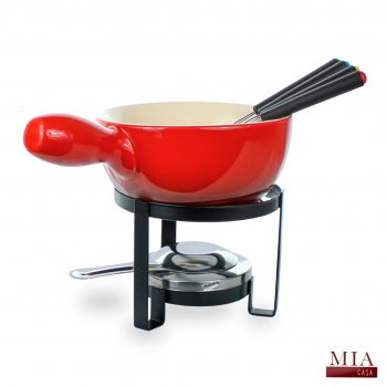 Aparelho de Fondue 8 peças - Vermelho