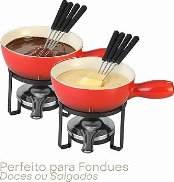 Aparelho de Fondue 8 peças - Vermelho