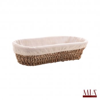 Cesta Oval Sisal com Forro de Tecido 12cm