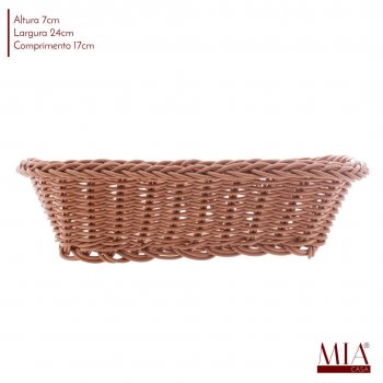 Cesta Rattan Retangular 24x17cm