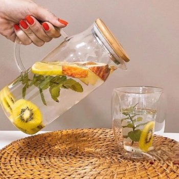 Jarra Sense com Tampa em Bambu 1,15 litros