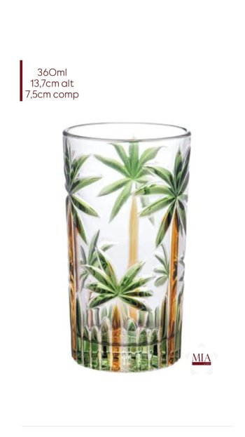 Copo Alto Palm Handpaint 360ml