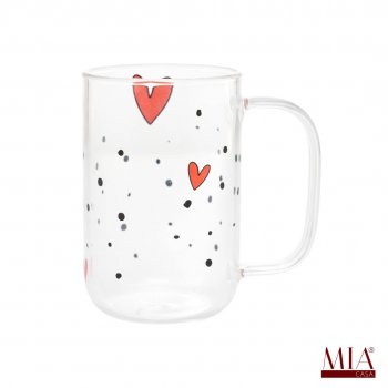 Caneca vidro Borossilicato Heart 280ml