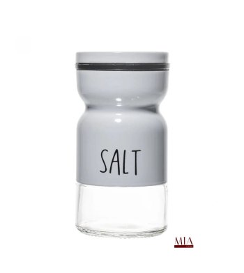  Saleiro de Vidro com Tampa de Metal Branco 120ml