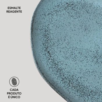 Prato Raso Oval Orgânico Night Sky 31x24cm
