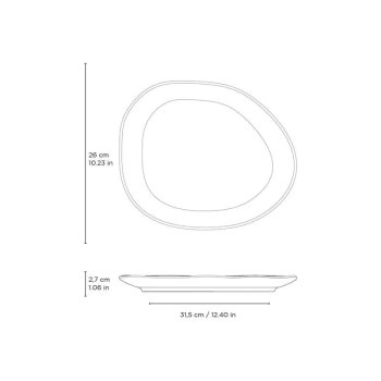  Prato Raso Oval Orgânico Titanium 31x24cm