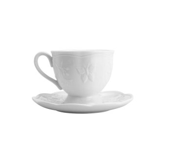 Xicara para Café com Pires Butterfly Flower 100ML