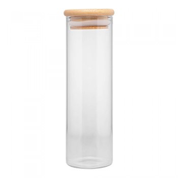 Porta Mantimento de vidro Borossilicato com tampa de Bambu 210ml