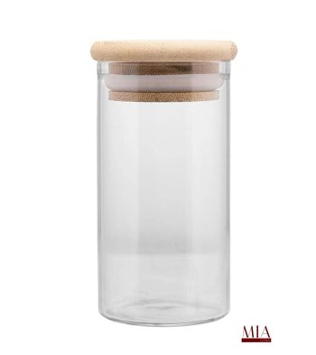 Porta Mantimento de vidro Borossilicato com tampa de Bambu 120ml