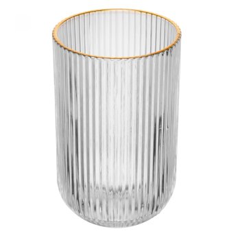  Copo Alto Lines com Fio de Ouro 450ml Vidro