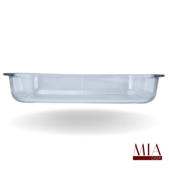 Lasanheira Marinex Travessa de Vidro Retangular Refratária Grande Assadeira para Forno Micro-Ondas 5 Litros