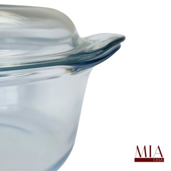 Assadeira de Vidro Borossilicato com Tampa 4,7 Litros Travessa Refratária Oval Funda para Forno Micro-ondas